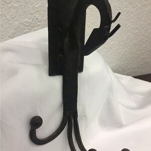 3 Hook Wrought Iron Wall Hat Hanger- Deer or Horse